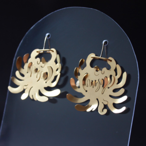 Boucles d'oreilles Chrysantème doré