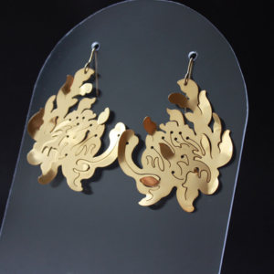 Boucles d'oreilles Dahlia doré