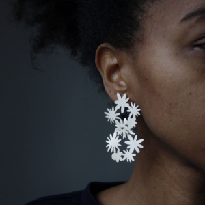 Boucles d'oreilles Corolle double argent