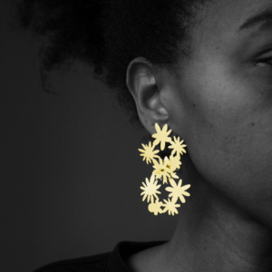 Boucles d'oreilles Corolle double dorée