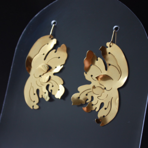 Boucles d'oreilles Gardénia doré
